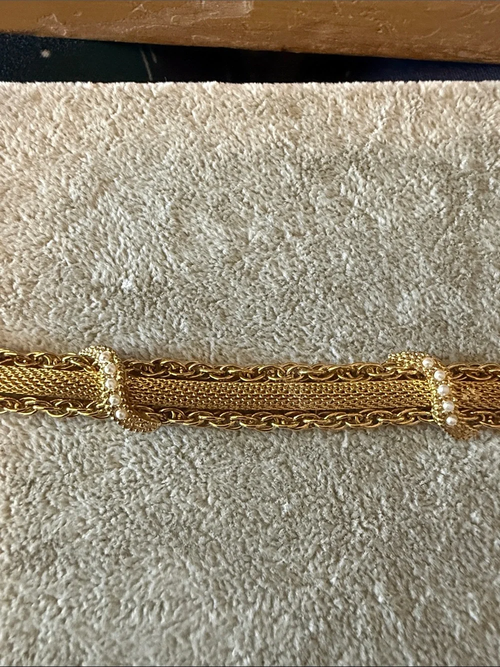 Goldette Gold-Tone Mesh Bracelet | Vintage Statement Jewelry | Signed